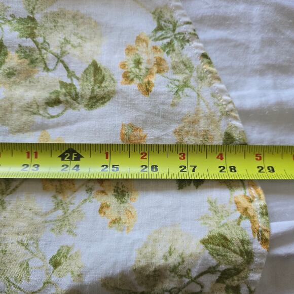 Laura Ashley Linen Blend Yellow Floral Raglan Button Up Shirt Size L Cottagecore - Picture 9 of 9